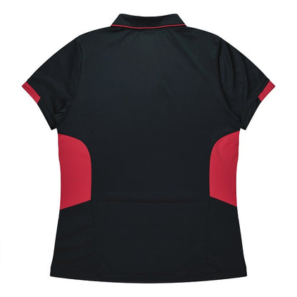Aussie Pacific N2311 Tasman Ladies Polo Black/Red