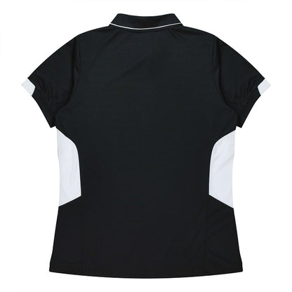 Aussie Pacific N2311 Tasman Ladies Polo Black/White
