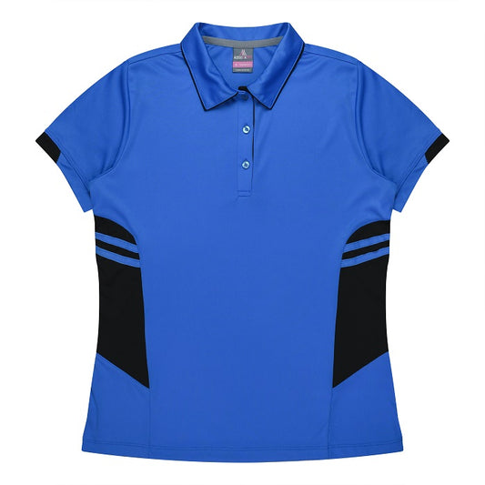 Aussie Pacific N2311 Tasman Ladies Polo Cyan/Black