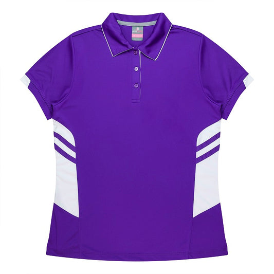 Aussie Pacific N2311 Tasman Ladies Polo Purple/White