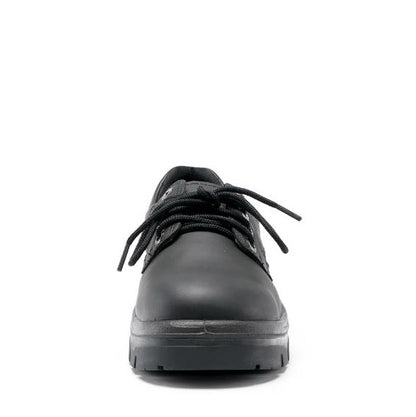 Black safety shoe on a white background