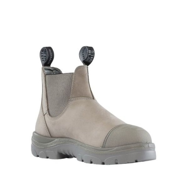 Gray boot with a white background
