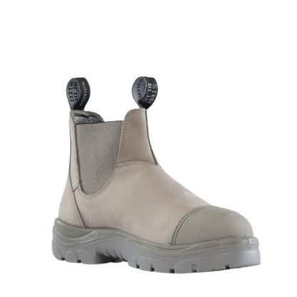 Gray boot with a white background