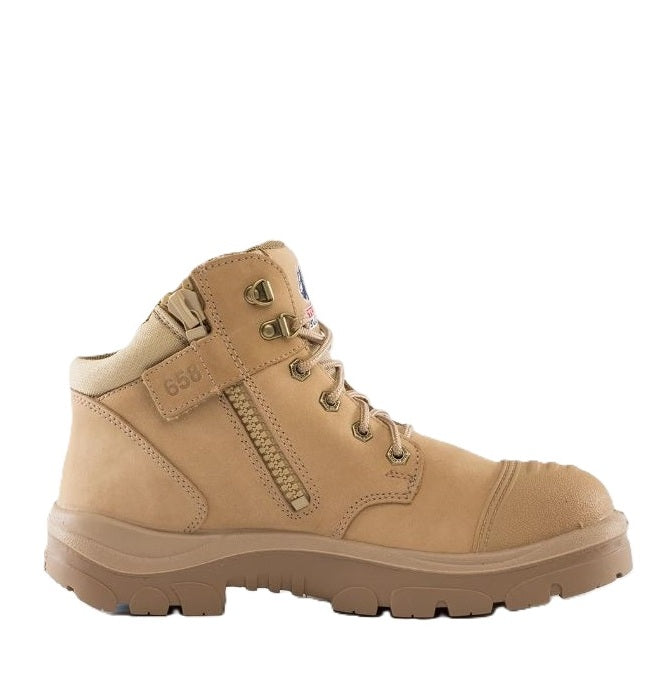 Steel Blue 312658 Parkes Zip Scuff cap toe protection Safety Boots - Men's Steel blue work boots in sand colour