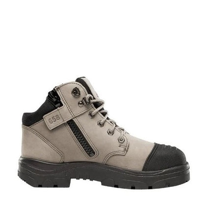 Steel Blue 312658 Parkes Zip Scuff cap toe protection Safety Boots - Men's Steel blue work boots in slate light grey colour with black