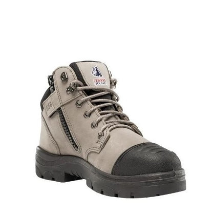Steel Blue 312658 Parkes Zip Scuff cap toe protection Safety Boots - Men's Steel blue work boots in slate light grey colour with black