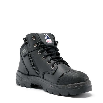 Steel Blue 312658 Parkes Zip Scuff cap toe protection Safety Boots - Men's Steel blue work boots in black colour