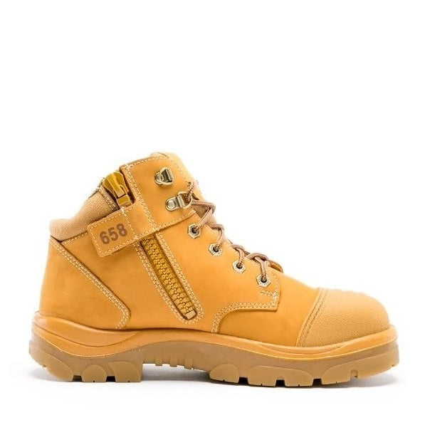 Steel Blue 312658 Parkes Zip Scuff cap toe protection Safety Boots - Men's Steel blue work boots in wheat colour