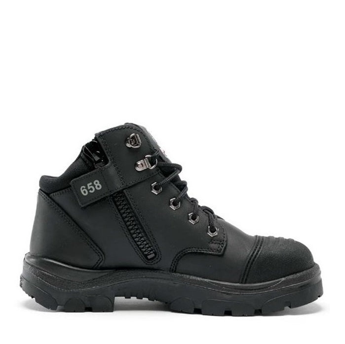 Black boot with on a white background
