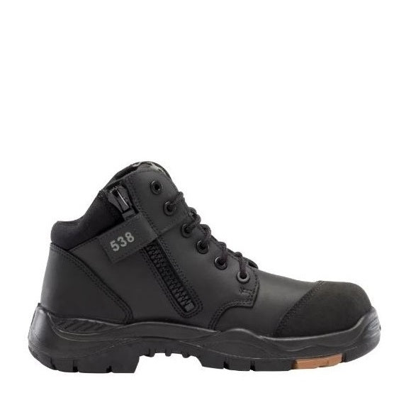 Black boot with visible brand number 538 on a white background