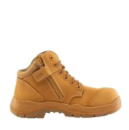 wheat work boot on a white background