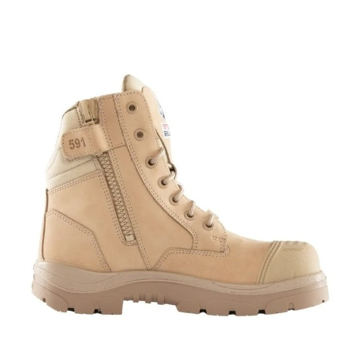 Tan boot with '591' branding on a white background