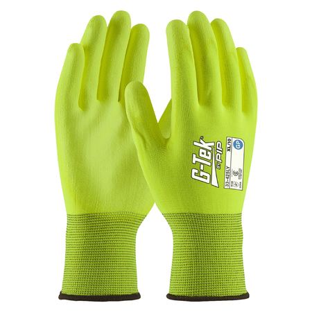 PIP 33-425LY G-Tek 13G Hi-Viz Yellow GP Palm Dip Glove