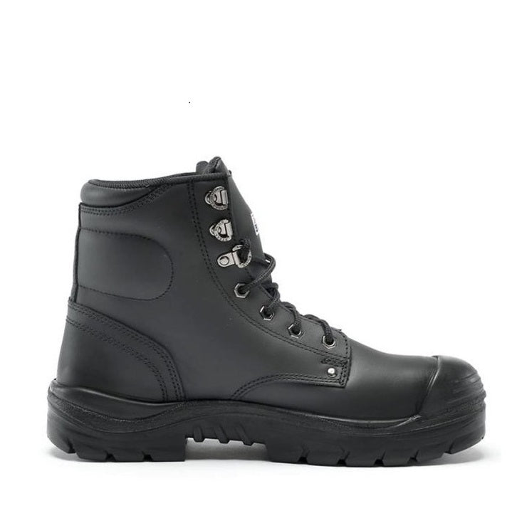 Black boot with a white background
