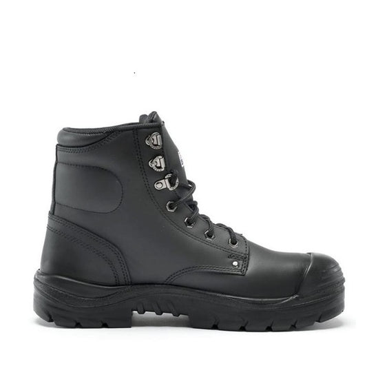 Black boot with a white background