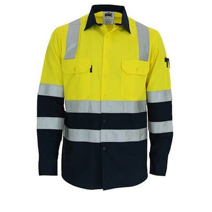 DNC 3547 HiVis 2Tone Lightweight Cotton Bio-Motion X-Back L/S with CSR Tape
