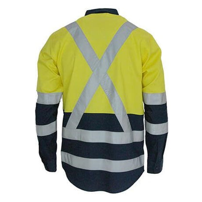DNC 3547 HiVis 2Tone Lightweight Cotton Bio-Motion X-Back L/S with CSR Tape