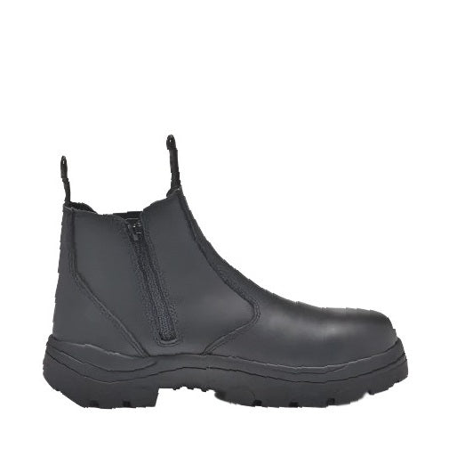 Black Wide Load 390BZN Soft Toe Elastic Sided+ Zip Non Safety Boots