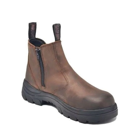 Brown Wide Load 390CZN Elastic Sided Boots + Zip Non Safety Boots