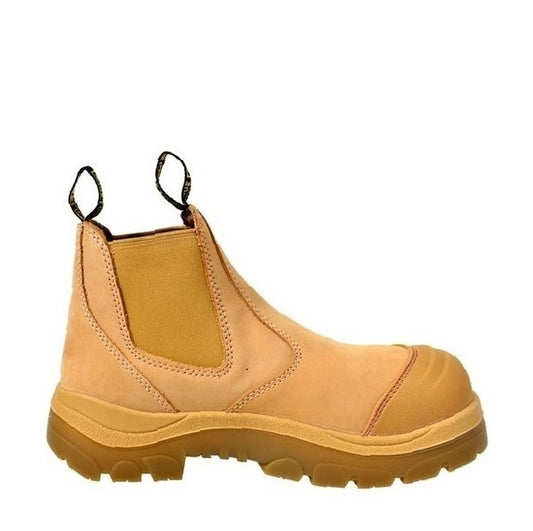 Wheat coloured Extra Wide Steel toe Wide Load 490WPO Wheat Elastic Sided Safety Boot