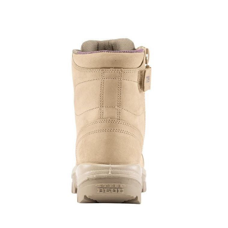 Beige winter boot on a white background
