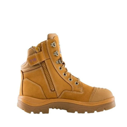 Steel Blue 512719 Ladies Southern Cross Zipper with scuff cap - Women's wheat colour steel blue safety boots