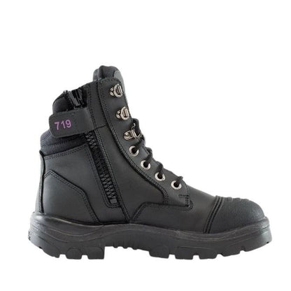 Steel Blue 512719 Ladies Southern Cross Zipper with scuff cap - women's black steel blue work boots