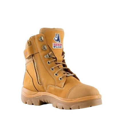 Steel Blue 512719 Ladies Southern Cross Zipper with scuff cap - Women's wheat colour steel blue work boots with toe protection