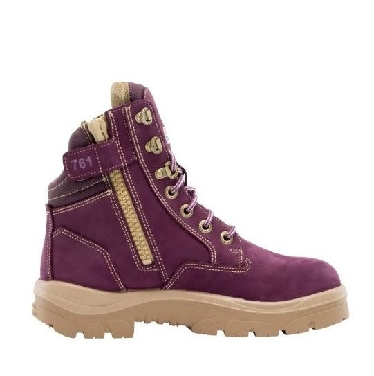 Steel Blue 512761 Southern Cross Zip Ladies Safety Boots - Women's safety  purple work boots