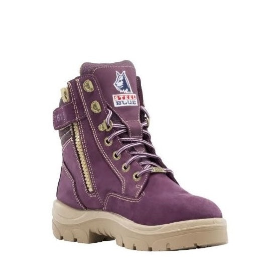 Steel Blue 512761 Southern Cross Zip Ladies Safety Boots - Women's safety  purple work boots