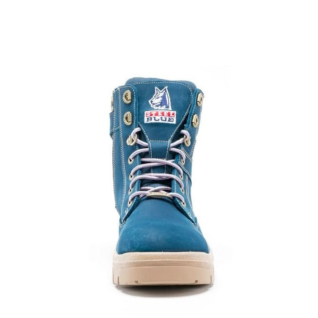 Women's blue work boots