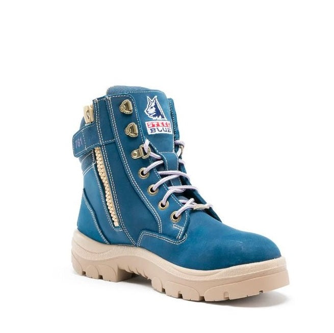 Steel Blue 512761 Southern Cross Zip Ladies Safety Boots - Women's safety  blue aqua work boots