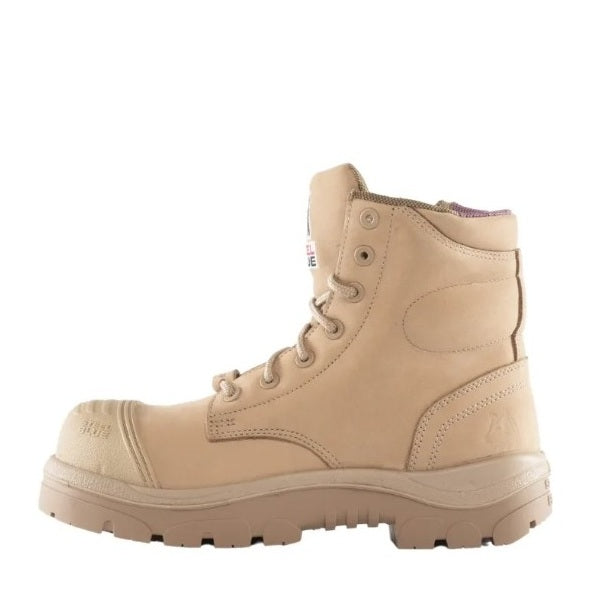 Beige boot on a white background