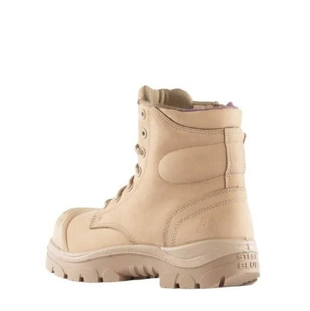 Beige boot on a white background