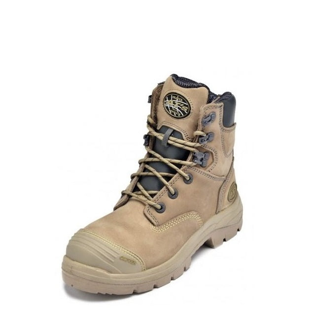 Oliver 55-352Z Stone Lace Up Zip Side 6 Boots
