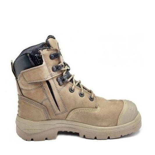 Oliver 55-352Z Stone Lace Up Zip Side 6 Boots