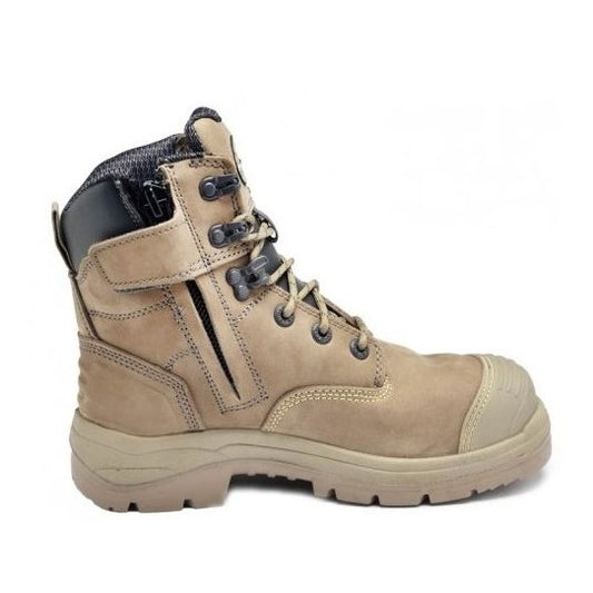 Oliver 55-352Z Stone Lace Up Zip Side 6" Safety Boot
