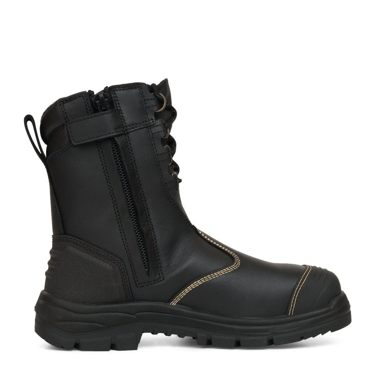 Oliver 55-380 Black 200mm Hi Leg Zip Side Safety Boots