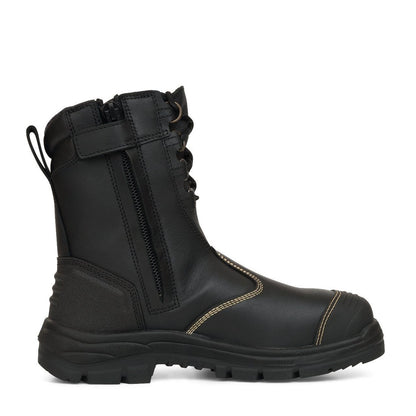 Oliver 55-380 Black 200mm Hi Leg Zip Side Safety Boots