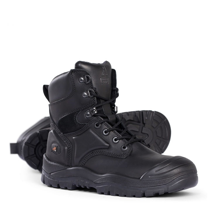 Mongrel DISCONTINUED 550020 Black High Leg Lace Up Boot with Scuff Cap