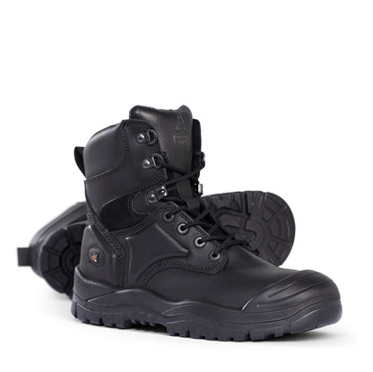 Mongrel DISCONTINUED 550020 Black High Leg Lace Up Boot with Scuff Cap