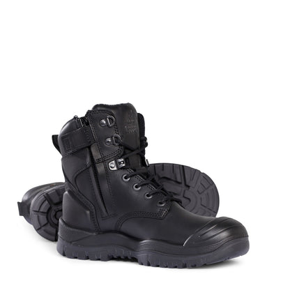 Mongrel 561020 Black High Leg ZipSider Safety Boot With Scuff Cap