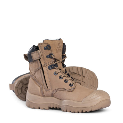 Mongrel 561060 Stone High Leg ZipSider Safety Boot With Scuff Cap