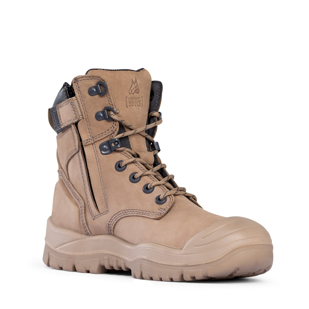 Mongrel 561060 Stone High Leg ZipSider Safety Boot With Scuff Cap