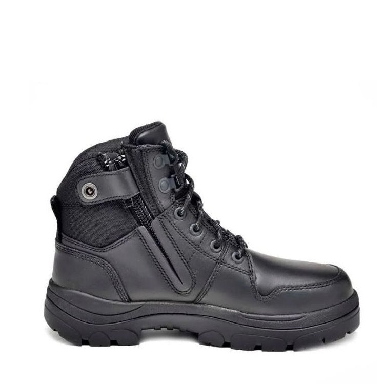 Black tactical Wide Load 590BZN 6 Inch Black Soft Toe Zip / Lace Up Non Safety Boots