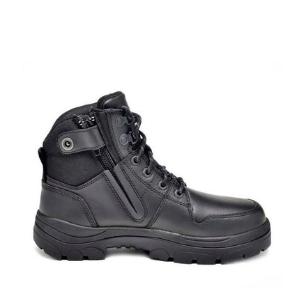 Black tactical Wide Load 590BZN 6 Inch Black Soft Toe Zip / Lace Up Non Safety Boots