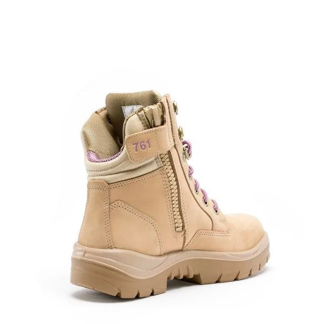 Beige boot with a white background