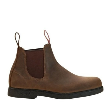 Brown leather Chelsea Slip Resistant Rossi 607 Booma Elastic Side Soft Toe Boots