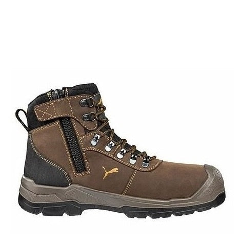 Brown and Black Mining Compliant Puma 630227 Sierra Nevada Zip Side Composite Safety Boots