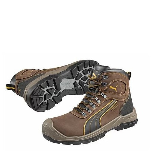 Brown And Black with Bump Cap Puma 630227 Sierra Nevada Zip Side Composite Safety Boots